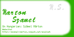 marton szamel business card