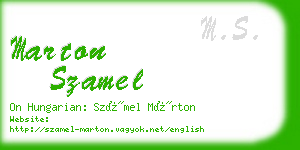 marton szamel business card